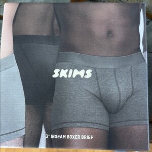 SKIMS White Boxer Briefs 3” inseam
